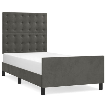 Giroletto senza Materasso Grigio Scuro 80x200 cm Velluto