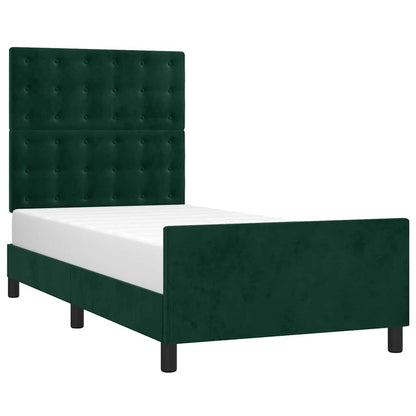 Giroletto senza Materasso Verde Scuro 80x200 cm in Velluto