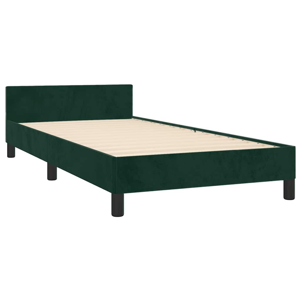 Giroletto senza Materasso Verde Scuro 80x200 cm in Velluto