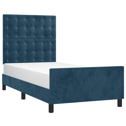 Giroletto senza Materasso Blu Scuro 80x200 cm in Velluto