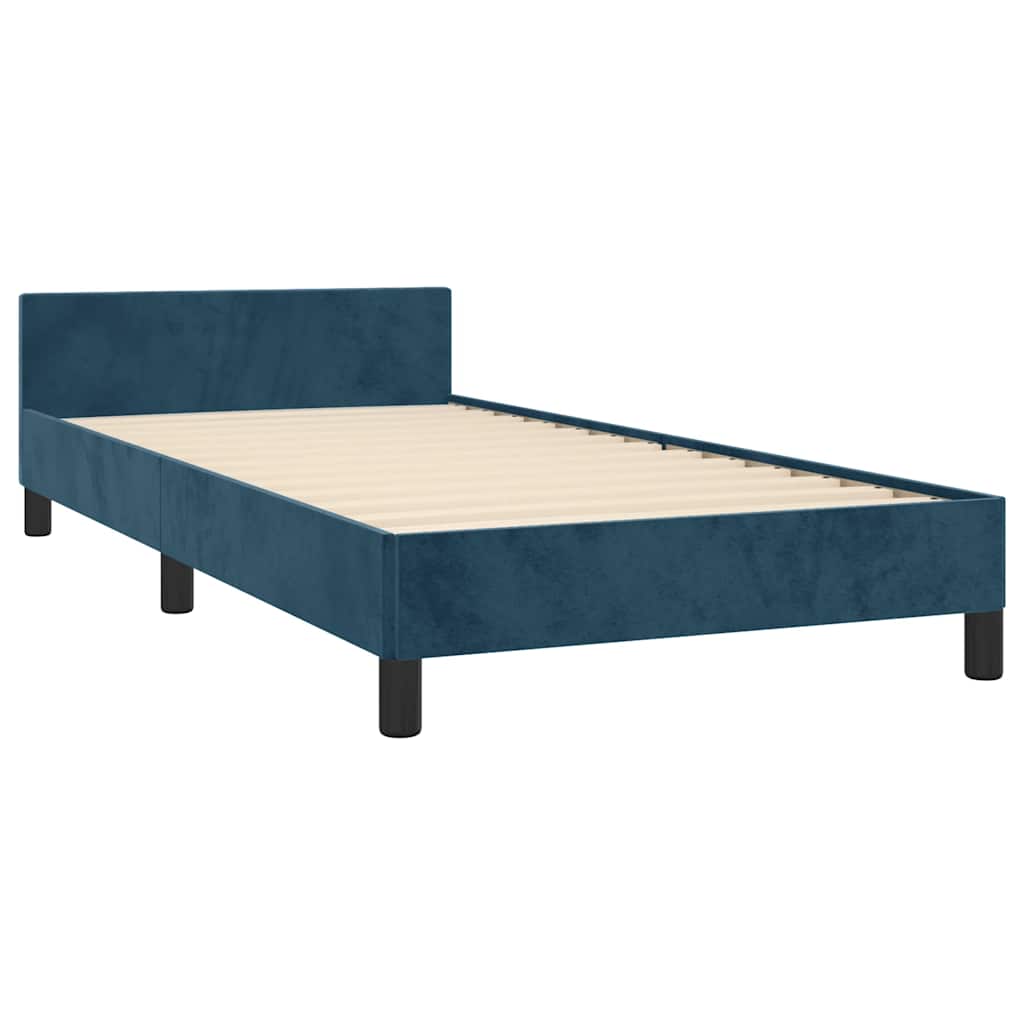Giroletto senza Materasso Blu Scuro 80x200 cm in Velluto