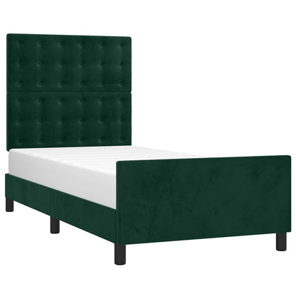 Giroletto senza Materasso Verde Scuro 90x190 cm in Velluto