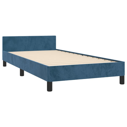 Giroletto senza Materasso Blu Scuro 90x190 cm in Velluto