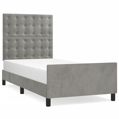 Giroletto senza Materasso Grigio Chiaro 90x200 cm Velluto