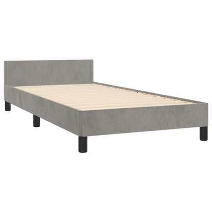 Giroletto senza Materasso Grigio Chiaro 90x200 cm Velluto