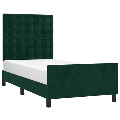 Giroletto senza Materasso Verde Scuro 90x200 cm in Velluto