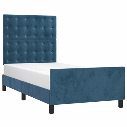 Giroletto senza Materasso Blu Scuro 90x200 cm in Velluto