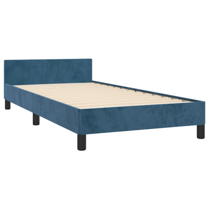 Giroletto senza Materasso Blu Scuro 90x200 cm in Velluto