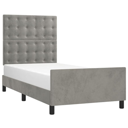 Giroletto senza Materasso Grigio Chiaro 100x200 cm Velluto