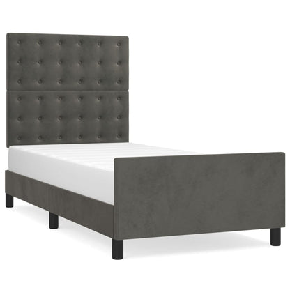 Giroletto senza Materasso Grigio Scuro 100x200 cm Velluto