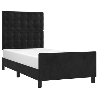 Giroletto senza Materasso Nero 100x200 cm in Velluto