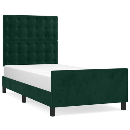 Giroletto senza Materasso Verde Scuro 100x200 cm in Velluto