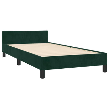 Giroletto senza Materasso Verde Scuro 100x200 cm in Velluto
