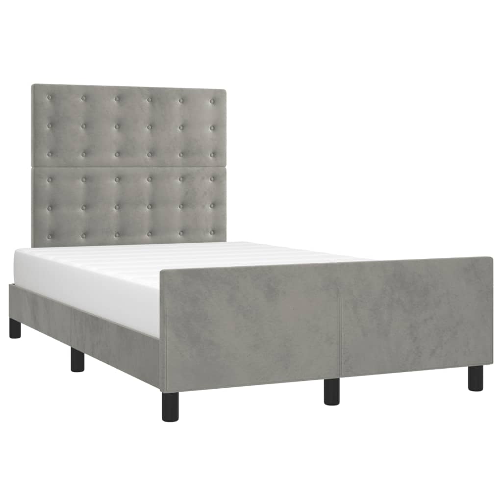 Giroletto senza Materasso Grigio Chiaro 120x200 cm Velluto