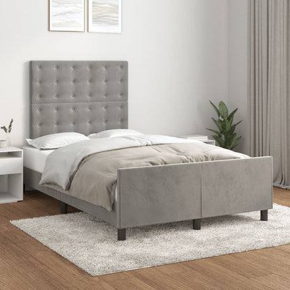 Giroletto senza Materasso Grigio Chiaro 120x200 cm Velluto