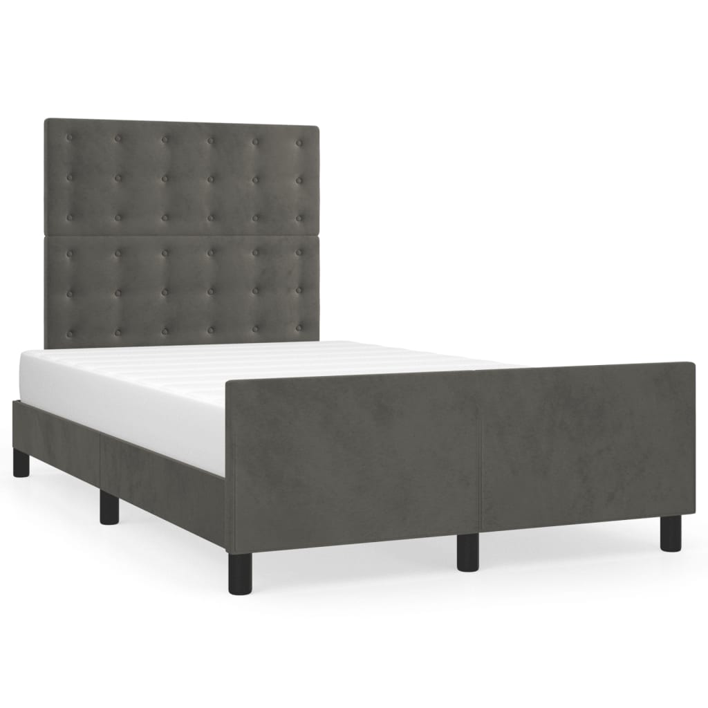 Giroletto senza Materasso Grigio Scuro 120x200 cm Velluto