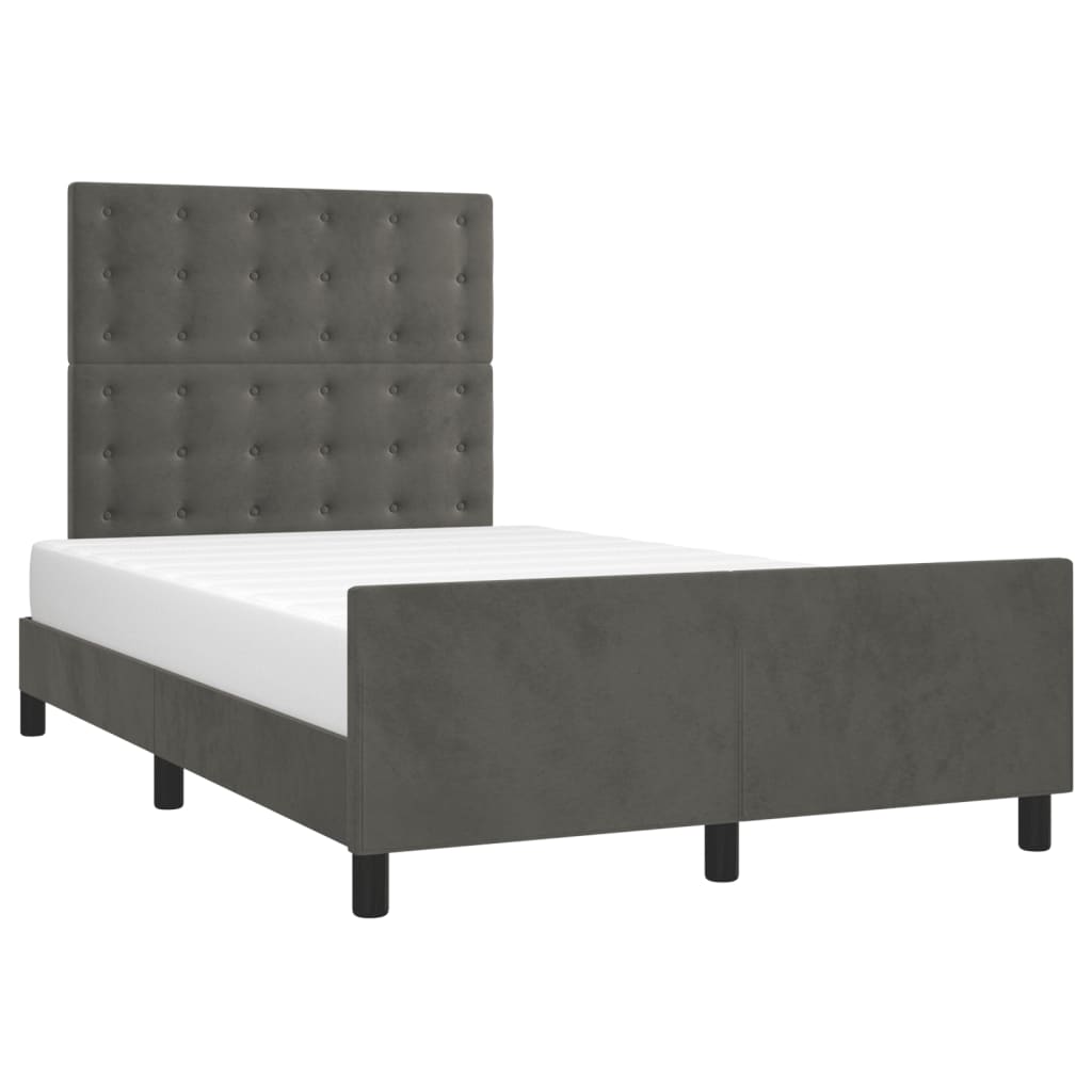 Giroletto senza Materasso Grigio Scuro 120x200 cm Velluto