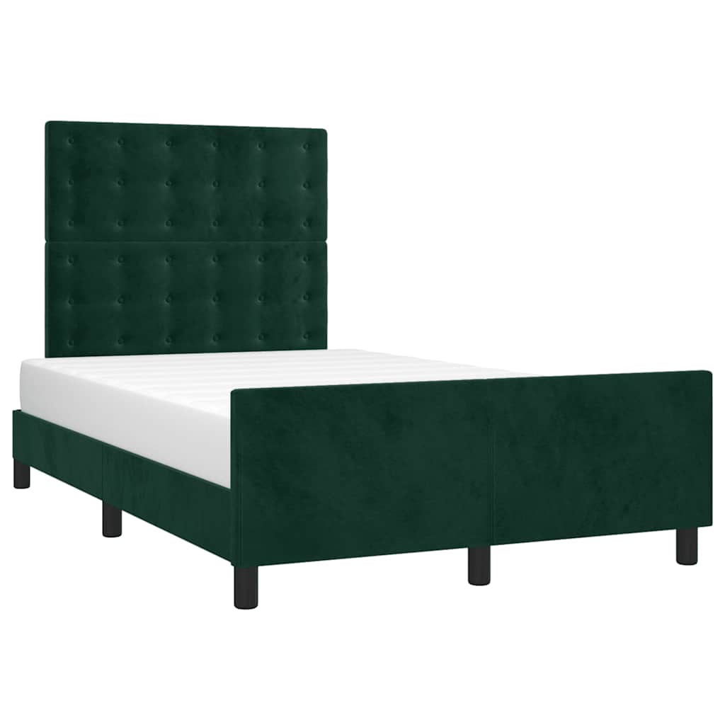 Giroletto senza Materasso Verde Scuro 120x200 cm in Velluto