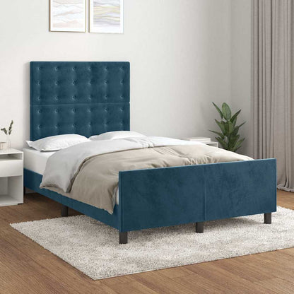 Giroletto senza Materasso Blu Scuro 120x200 cm in Velluto