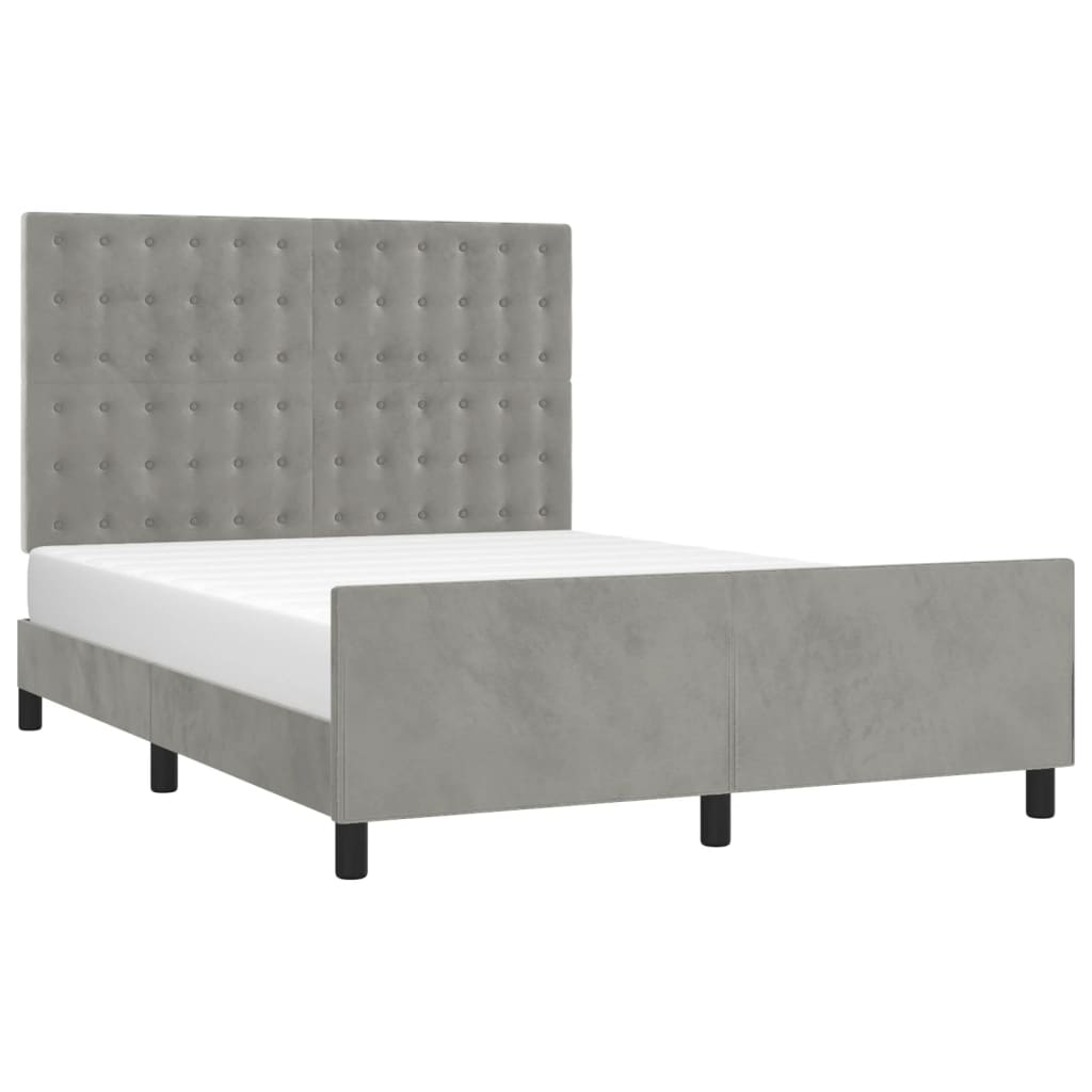 Giroletto senza Materasso Grigio Chiaro 140x190 cm Velluto