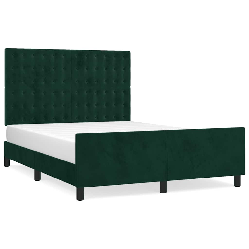 Giroletto senza Materasso Verde Scuro 140x190 cm in Velluto