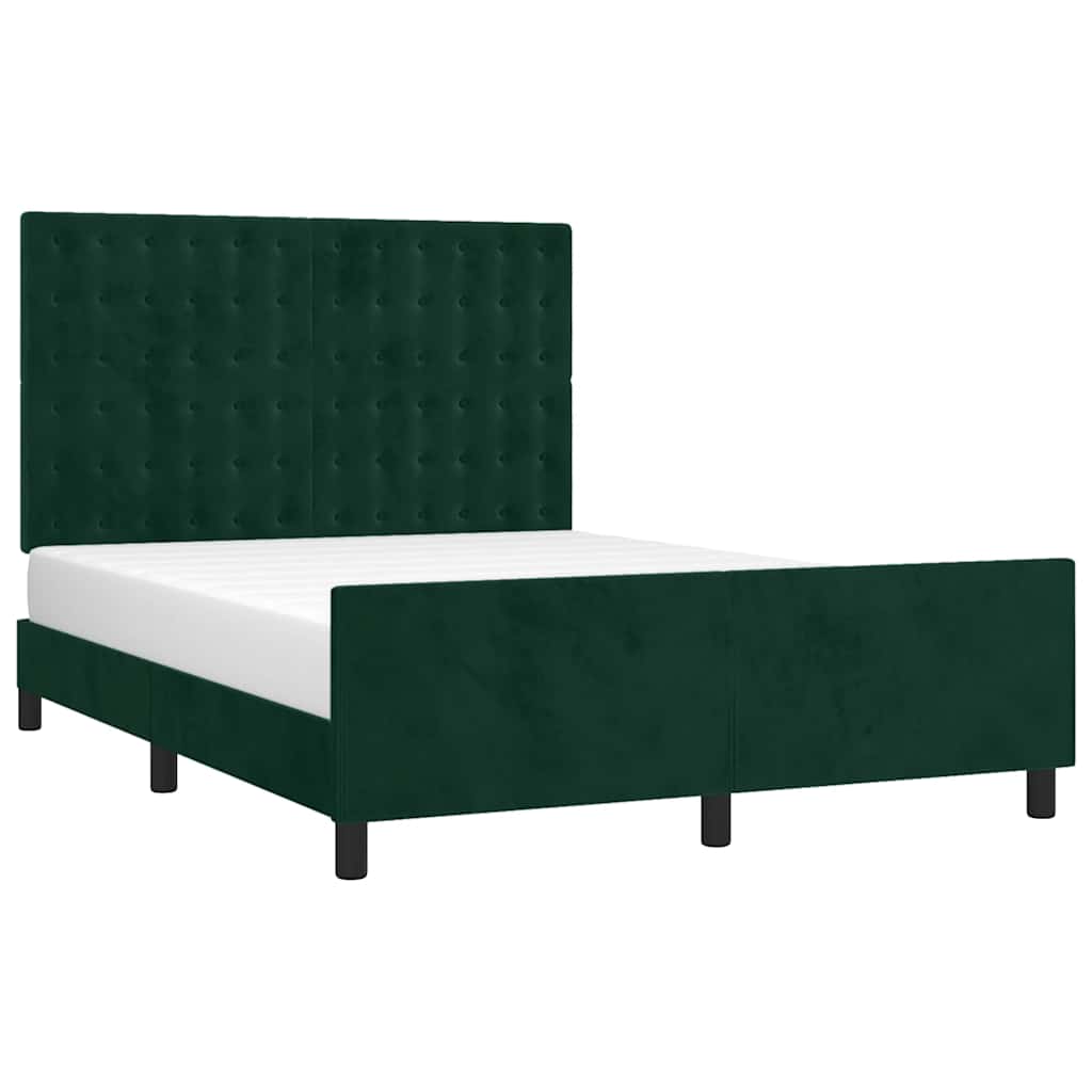 Giroletto senza Materasso Verde Scuro 140x190 cm in Velluto
