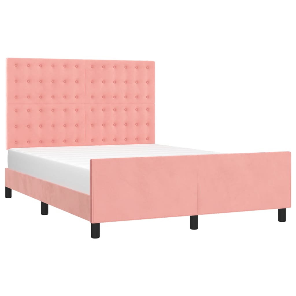 Giroletto con Testiera Rosa 140x190 cm in Velluto
