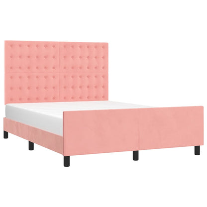Giroletto con Testiera Rosa 140x190 cm in Velluto