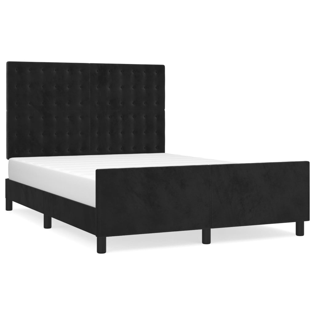 Giroletto senza Materasso Nero 140x200 cm in Velluto