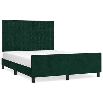 Giroletto senza Materasso Verde Scuro 140x200 cm in Velluto