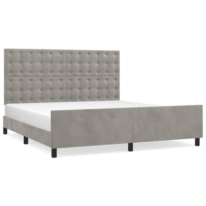 Giroletto senza Materasso Grigio Chiaro 160x200 cm Velluto