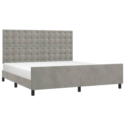 Giroletto senza Materasso Grigio Chiaro 160x200 cm Velluto