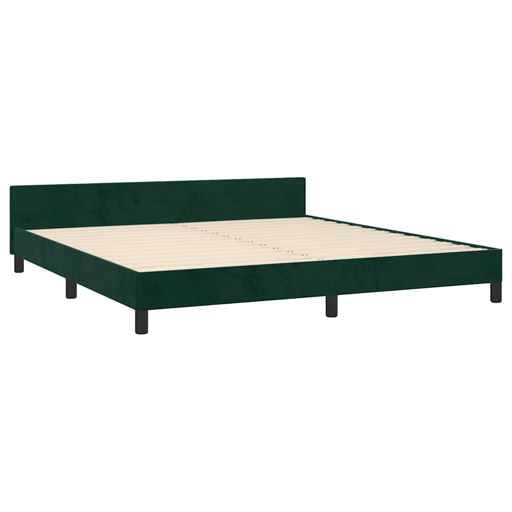 Giroletto con Testiera Verde Scuro 180x200 cm in Velluto