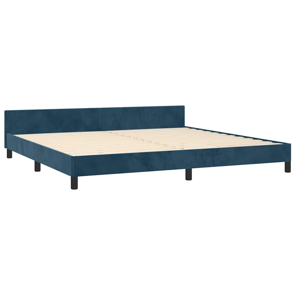 Giroletto senza Materasso Blu Scuro 200x200 cm in Velluto
