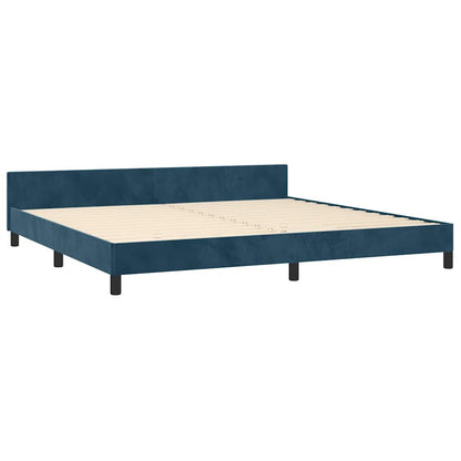 Giroletto senza Materasso Blu Scuro 200x200 cm in Velluto