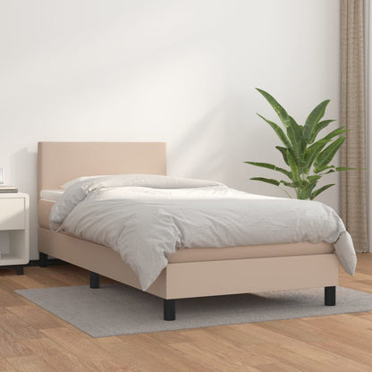 Giroletto a Molle con Materasso Cappuccino 80x200 cm Similpelle