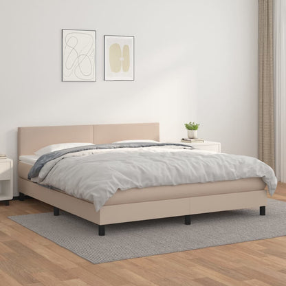 Giroletto a Molle con Materasso Cappuccino 160x200cm Similpelle