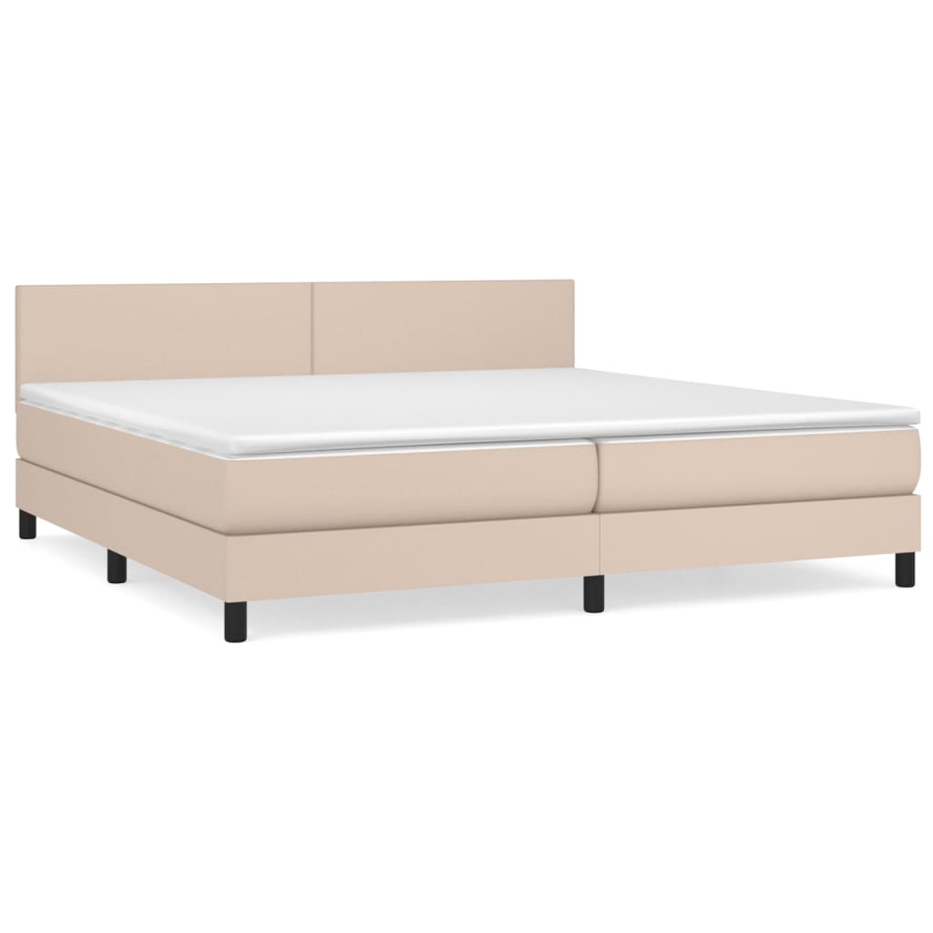 Giroletto a Molle con Materasso Cappuccino 200x200cm Similpelle