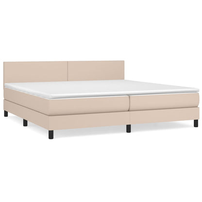 Giroletto a Molle con Materasso Cappuccino 200x200cm Similpelle