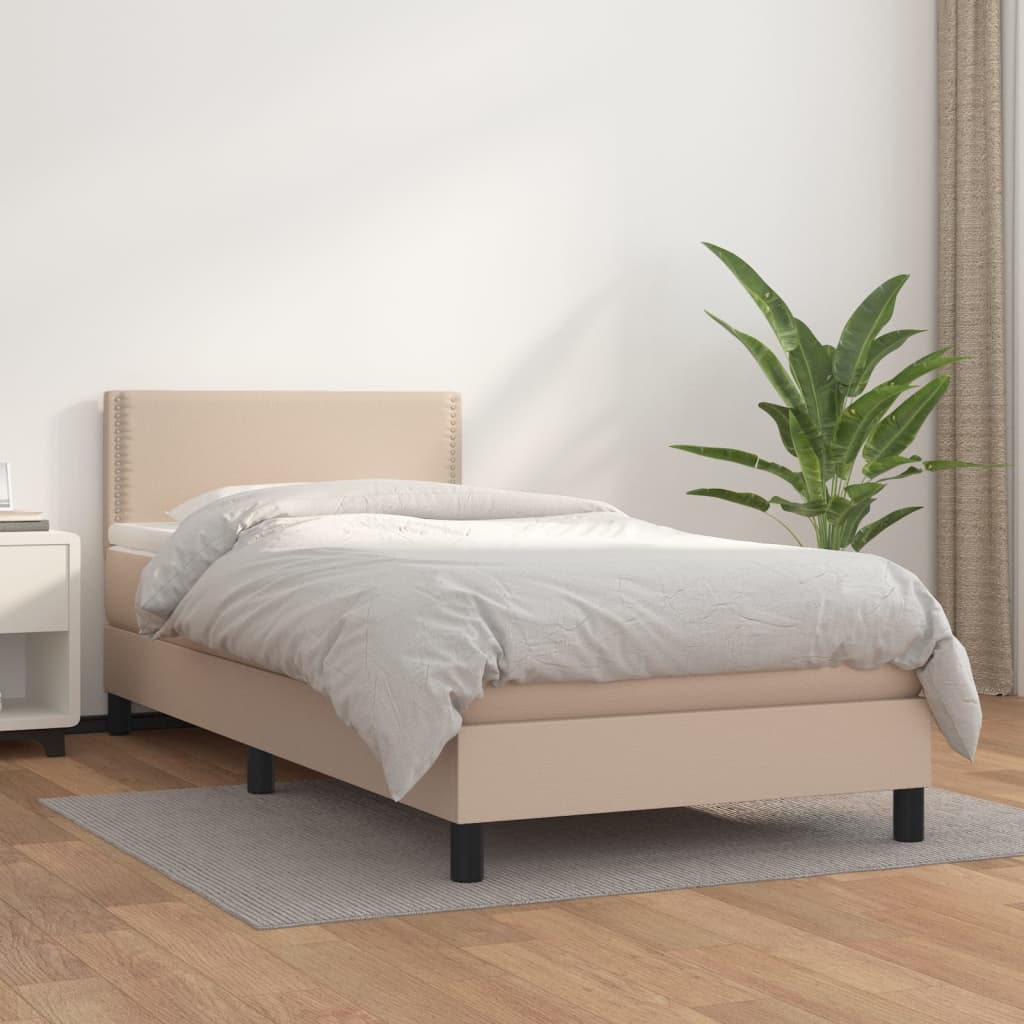 Giroletto a Molle con Materasso Cappuccino 80x200 cm Similpelle