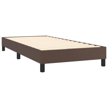 Giroletto a Molle con Materasso Marrone 100x200cm in Similpelle
