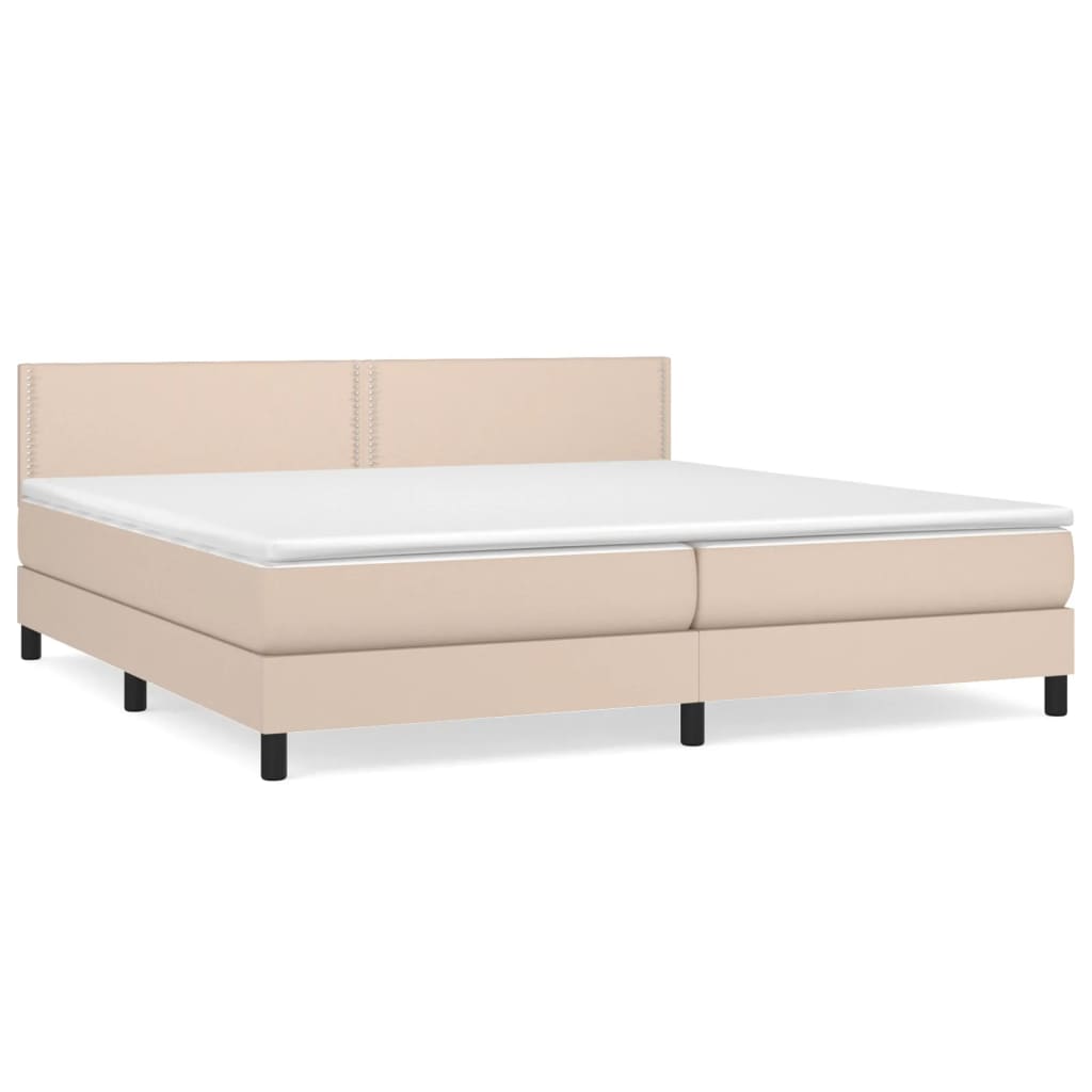 Giroletto a Molle con Materasso Cappuccino 200x200cm Similpelle