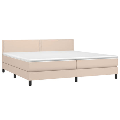 Giroletto a Molle con Materasso Cappuccino 200x200cm Similpelle