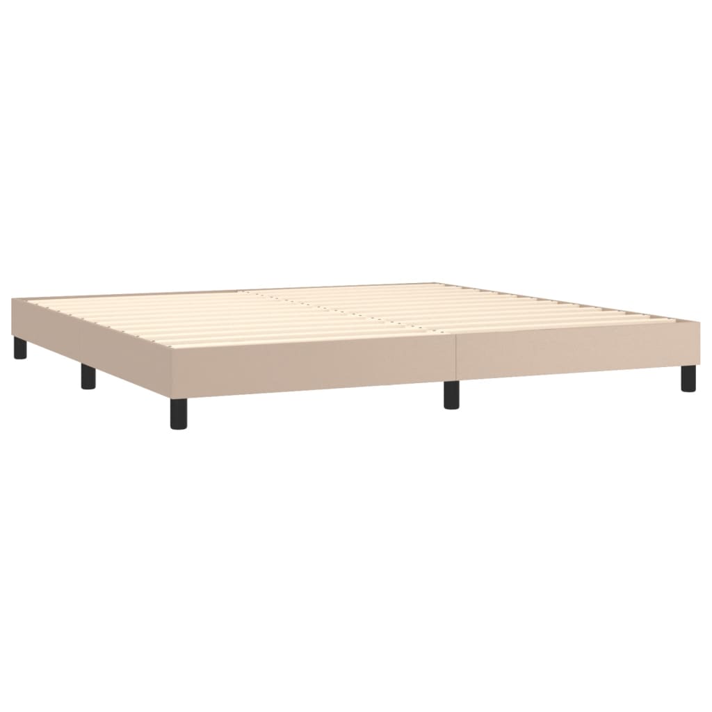 Giroletto a Molle con Materasso Cappuccino 200x200cm Similpelle