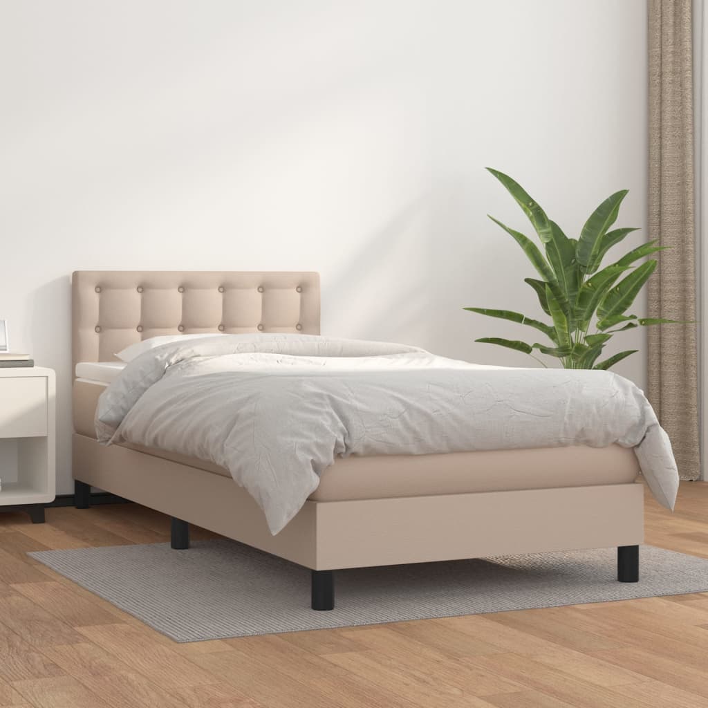 Giroletto a Molle con Materasso Cappuccino 80x200 cm Similpelle