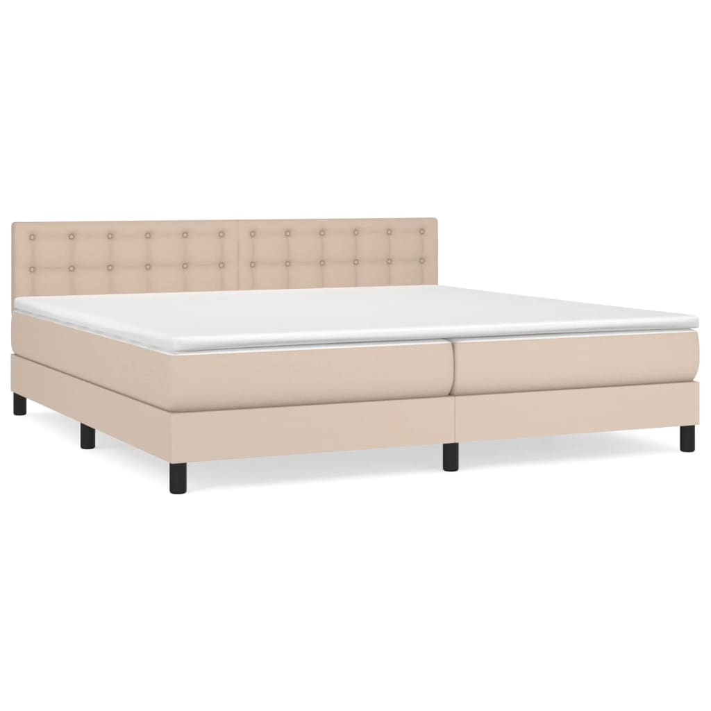 Giroletto a Molle con Materasso Cappuccino 200x200cm Similpelle