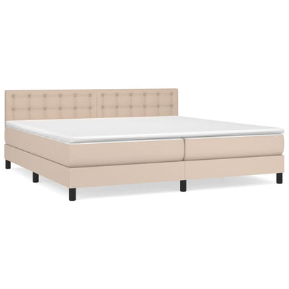 Giroletto a Molle con Materasso Cappuccino 200x200cm Similpelle