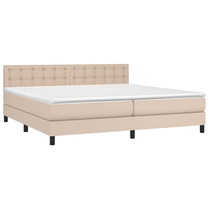 Giroletto a Molle con Materasso Cappuccino 200x200cm Similpelle