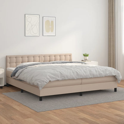 Giroletto a Molle con Materasso Cappuccino 200x200cm Similpelle