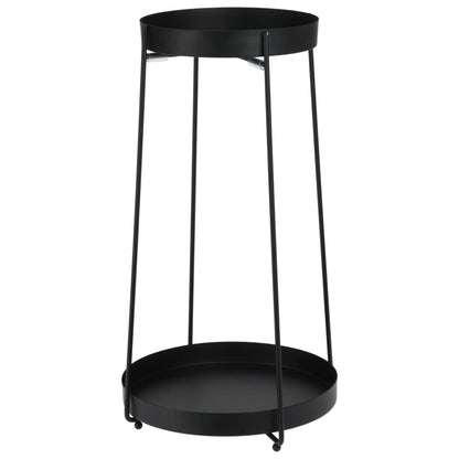 H&S Collection Supporti per Vasi di Fiori 2 pz in Metallo Nero
